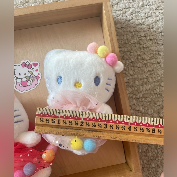 Lot of 2 Hello Kitty Plushies with Tulle Skirts and Pom Pom ball accents - Picture 4 of 10